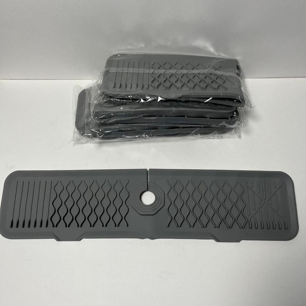 24in Silicone Faucet Mat for Kitchen/bath Sink Splash Guard Soap SpongeDarkGray‎